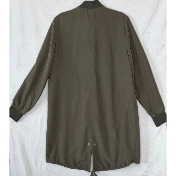Divided H&M Women's L Olive Green Light-weight Long Full Zip Bomber Jacket - Picture 9 of 16